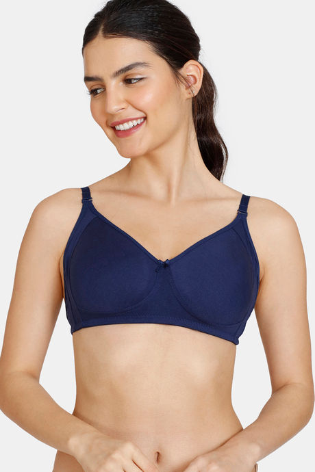 Zivame Beautiful Basics Double Layered Non Wired 3/4Th Coverage Backless Bra - Medieval Blue — image 3